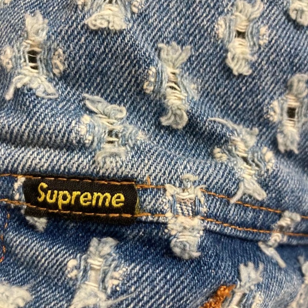 Supreme Blue Patterned Denim Jacket - image 5